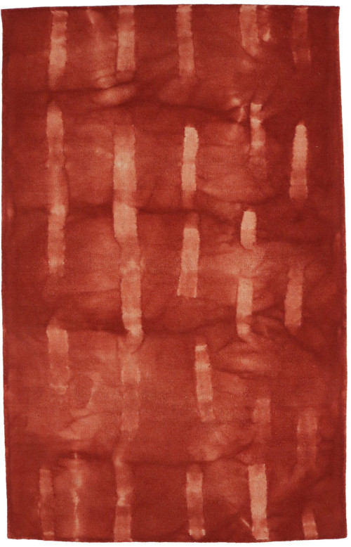 Rusty Red Tie-Dye 5X8 Hand-Tufted Modern Rug